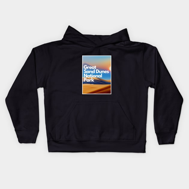 Great Sand Dunes National Park hike Colorado United States Kids Hoodie by TravlePark